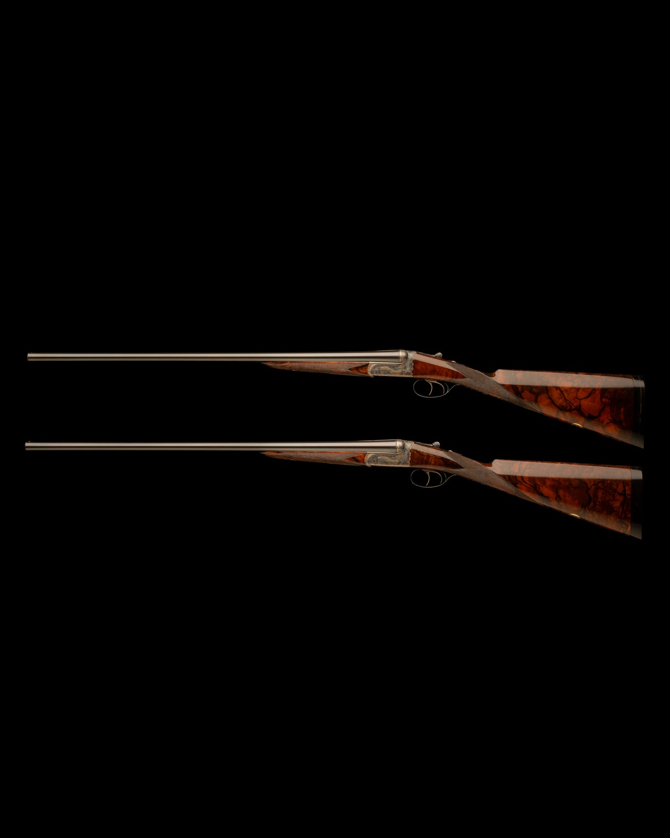 Deluxe pair of 20-bore side-by-side Droplock Shotguns