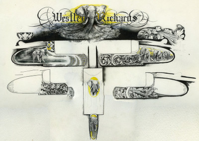 ENGRAVING DESIGNS FOR NEW WESTLEY RICHARDS GUNS and RIFLES.