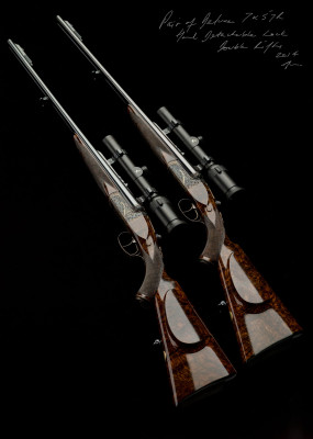 A Matched Pair of Westley Richards 7 x 57R Droplock Double Rifles.