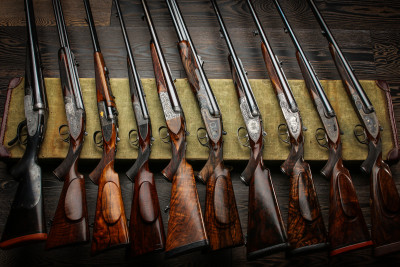 Some double rifles from the Westley Richards collection.