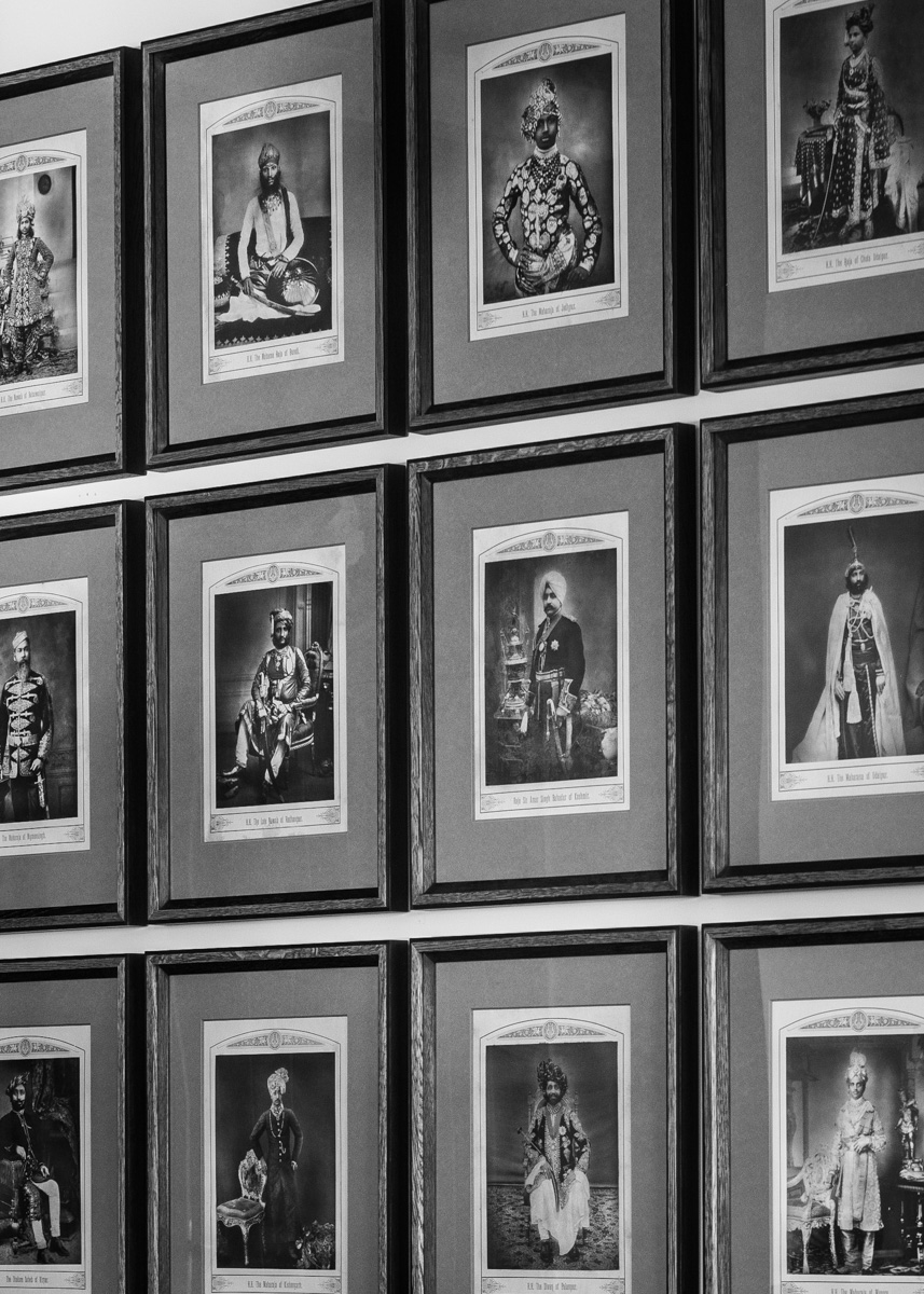 A Grid of the Princes of India on the wall at Westley Richards.