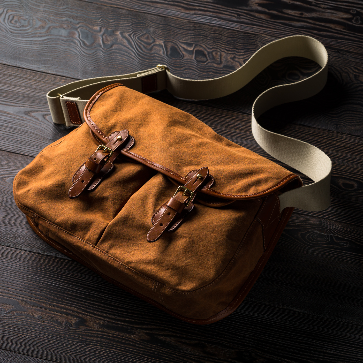 Westley Richards Bishop Bag Canvas & Leather Burned Orange