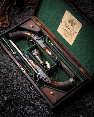 A Pair of Westley Richards Percussion Pistols.