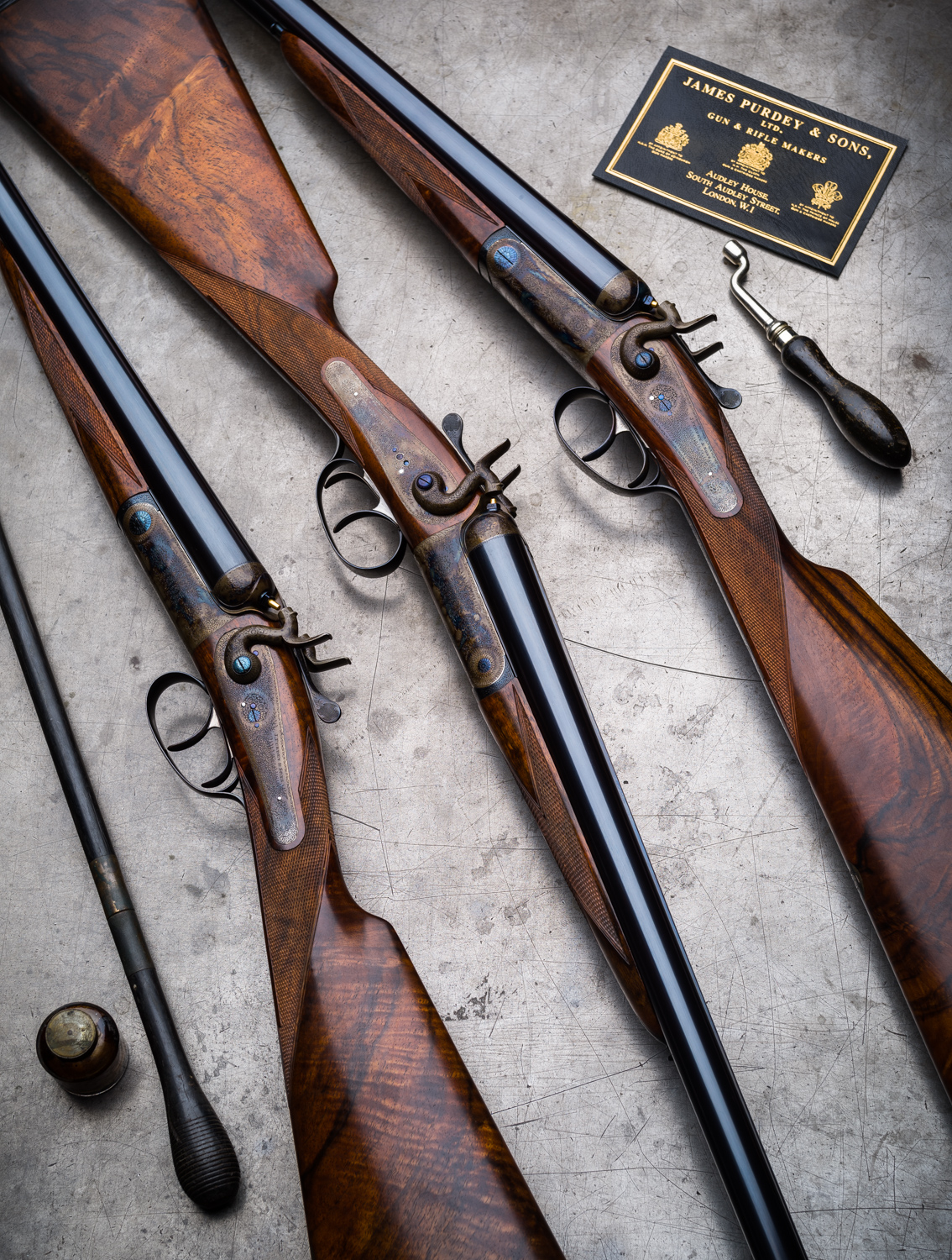 The Story of A Set of 3 James Purdey & Sons Hammer Ejector 12g Game Guns.