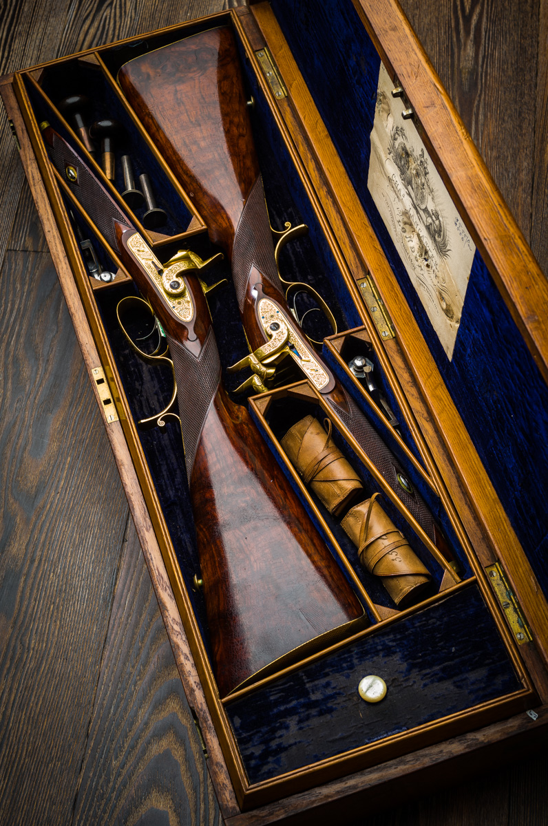A Unique Pair of Charles Lancaster 7g Percussion Double Rifles.