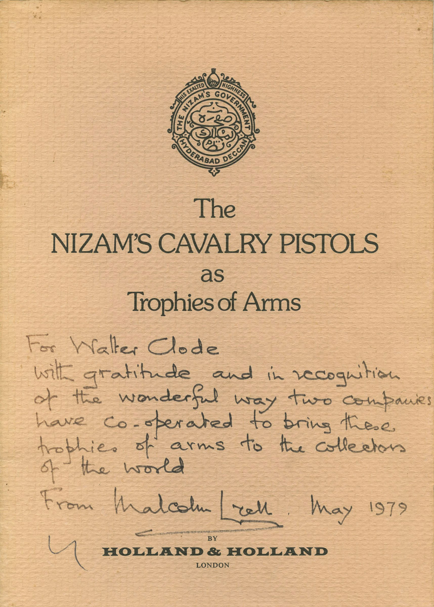 The Nizam's Cavalry Pistols as Trophies of Arms.