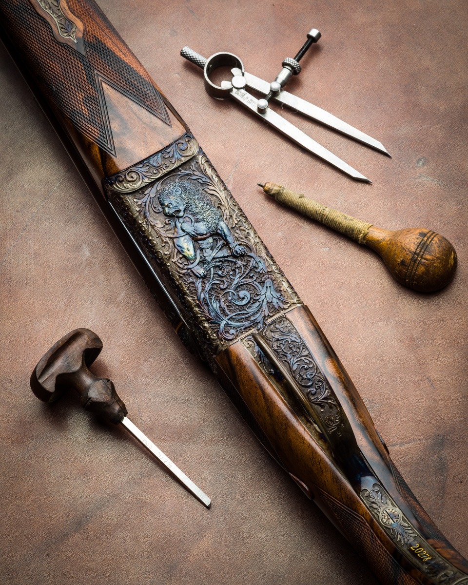Westley Richards 470 Relief Carved by Paul Lantuch