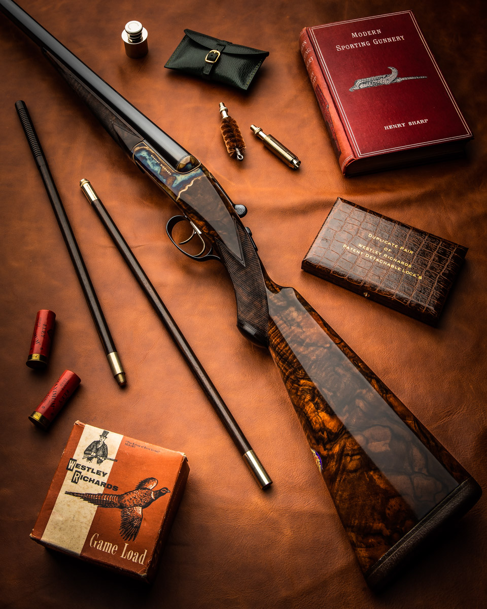 Elegant New Westley Richards 'Gold Name' 12g Droplock