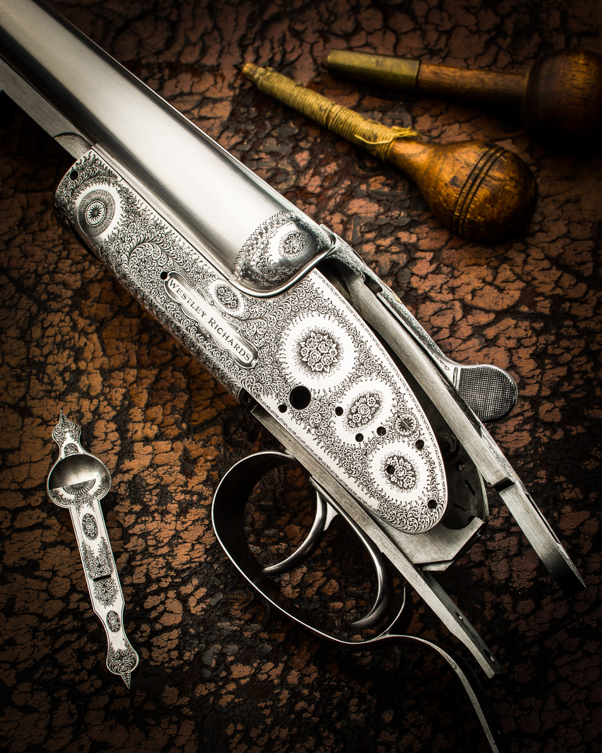 A Beautiful 28 Bore Westley Richards Rose & Scroll Round Body Shotgun