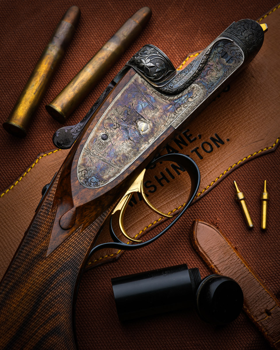 Holland & Holland .470 NE Modéle de Luxe Sidelock Ejector Double Barrel Rifle.