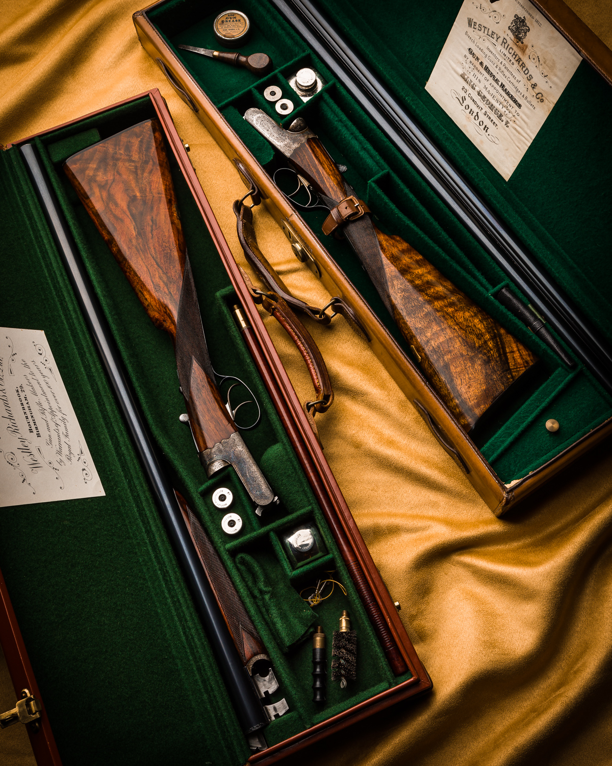 Composed Pair of Westley Richards 12g Lightweight Game Guns