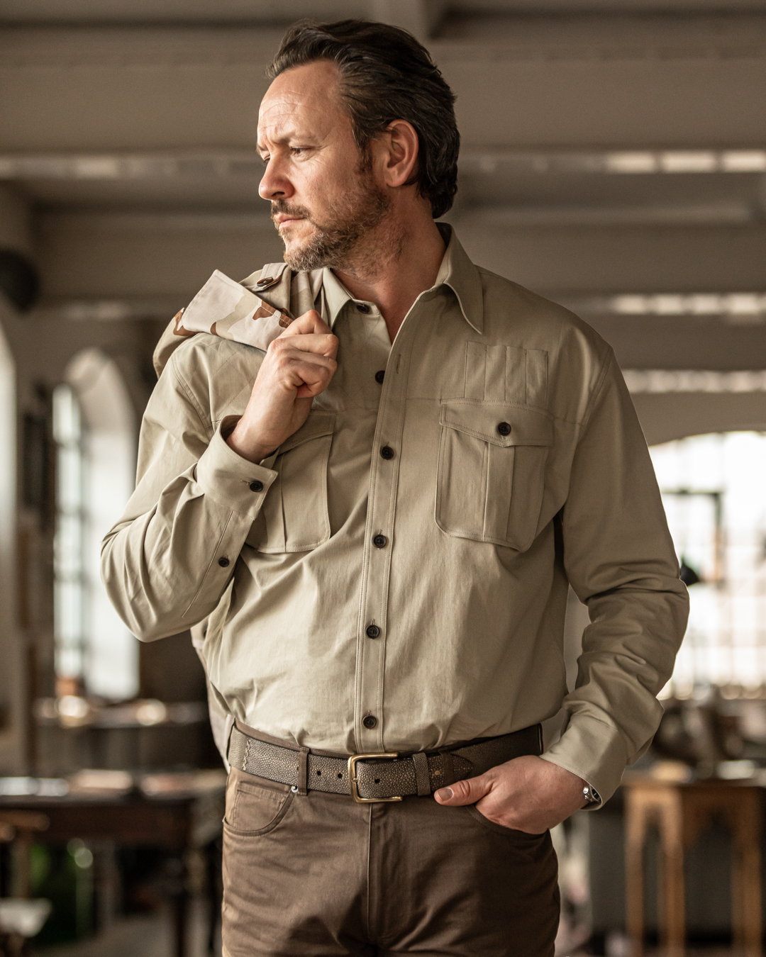 Westley Richards Safari Travel Jacket in Desert Camouflage