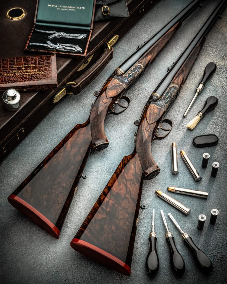 Unusual And Unique Pair Of Droplock .500 3" NE Double Rifles