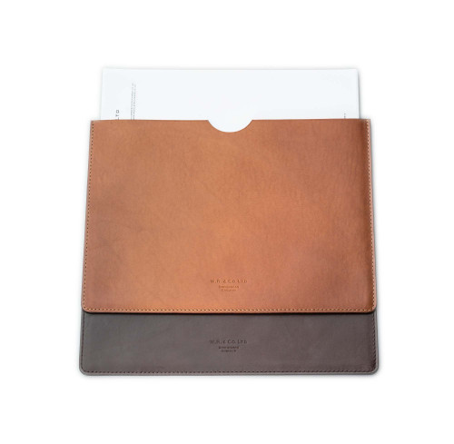 Leather Document Holder in Dark Tan