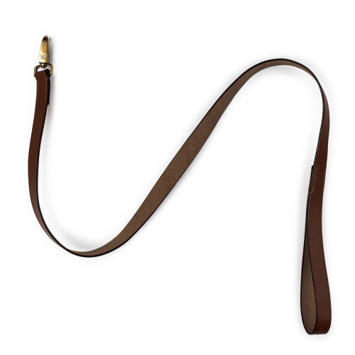 Leather dog Lead in Dark Tan