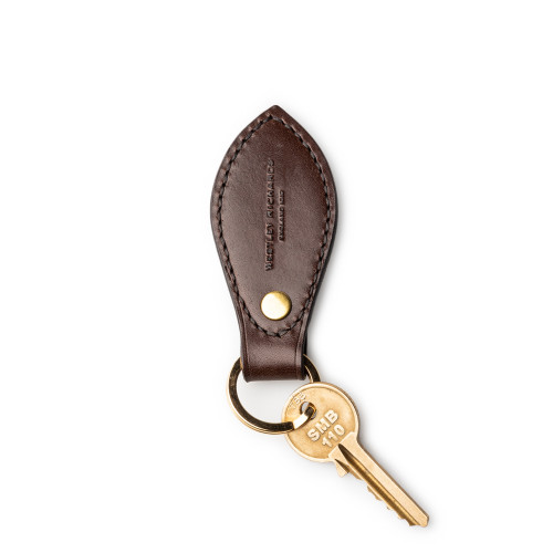 Leather Key Fob in Dark Tan