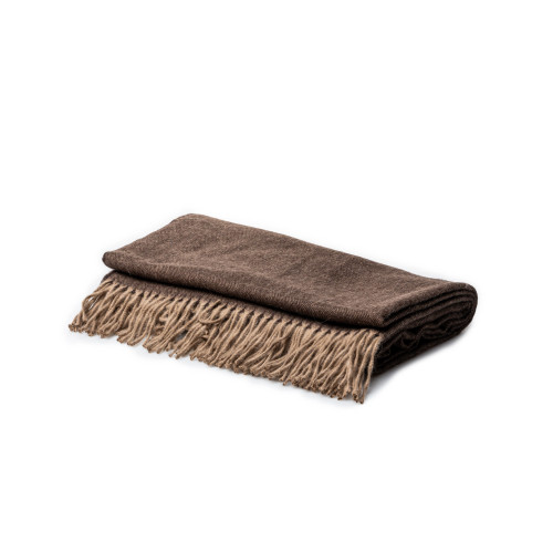 Angora & Lambswool Throw in Brown Bear