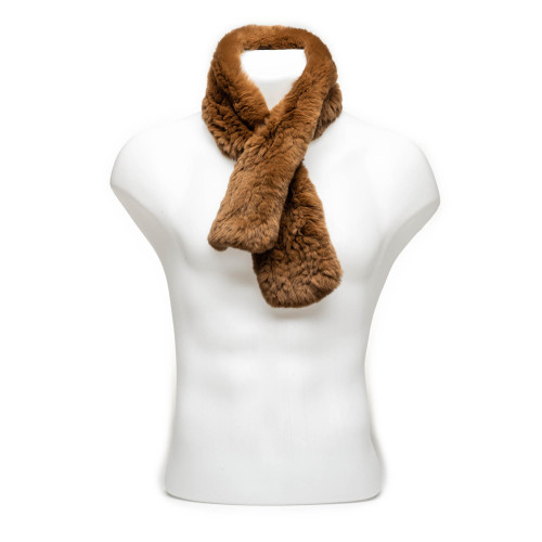 Rabbit Fur Scarf in Hazel