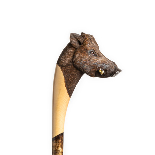 Hand Carved Wild Boar Walking Stick