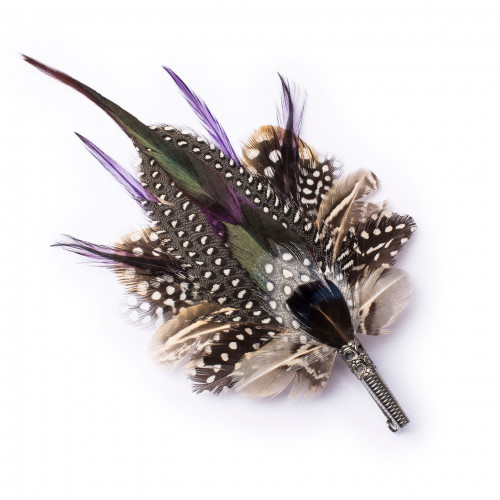 Guinea Fowl Feather Pin