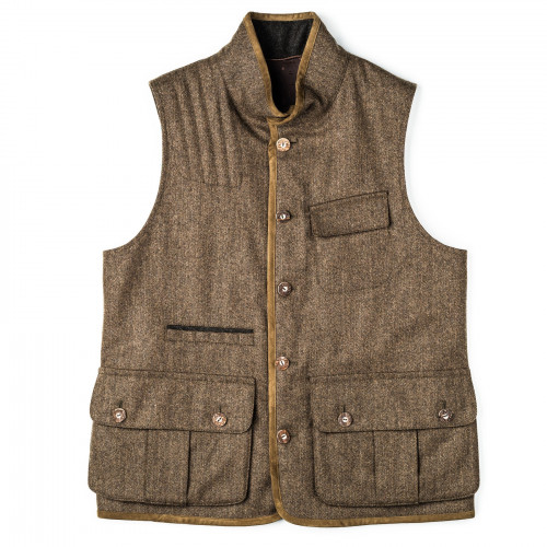 Habsburg Men's Ambros Herringbone Tweed Waistcoat