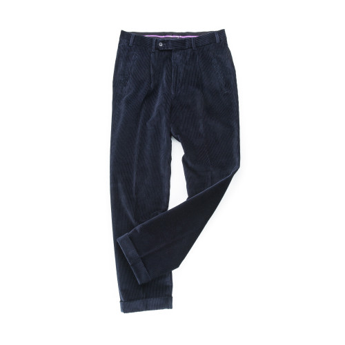 Relaxed Fit Corduroy Trousers in Navy