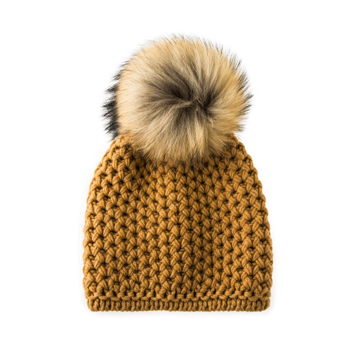  Beatrice Cashmere and Raccoon Fur Knit Hat