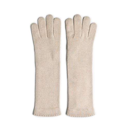 Inverni - Ladies Cashmere and Leather Gloves - Vanilla