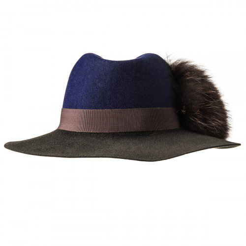 Ladies Florence Hat - Navy/Brown