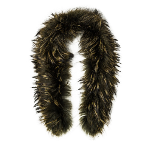 Raccoon Fur Scarf - Hedge Green