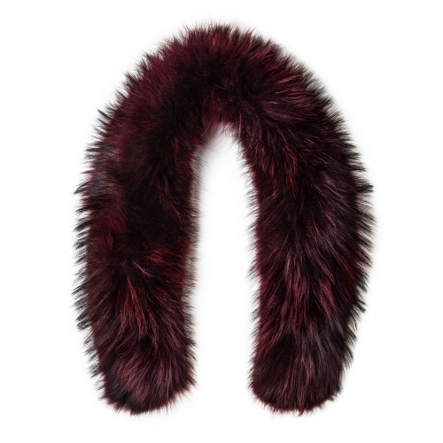 Raccoon Fur Scarf - Burgundy