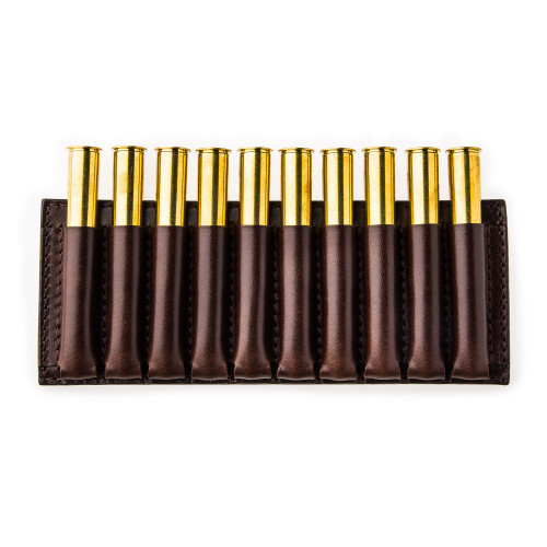 Large 10 Rd Open Ammunition Belt Wallet in Dark Tan