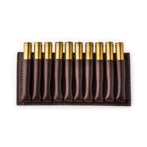 Medium 10 Rd Open Ammunition Belt Wallet in Dark Tan