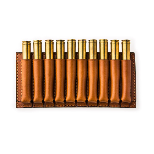 Medium 10 Rd Open Ammunition Belt Wallet in Mid Tan