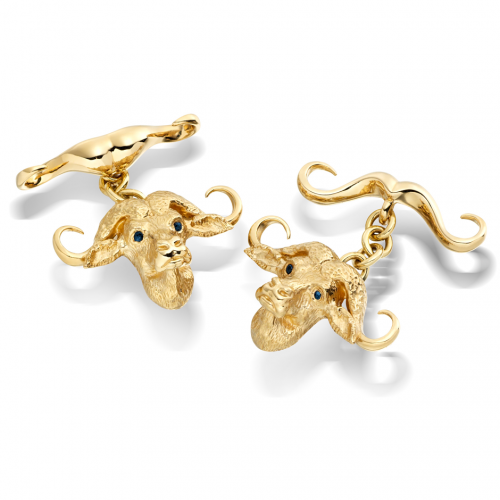 Gold Buffalo & Horn Cufflinks