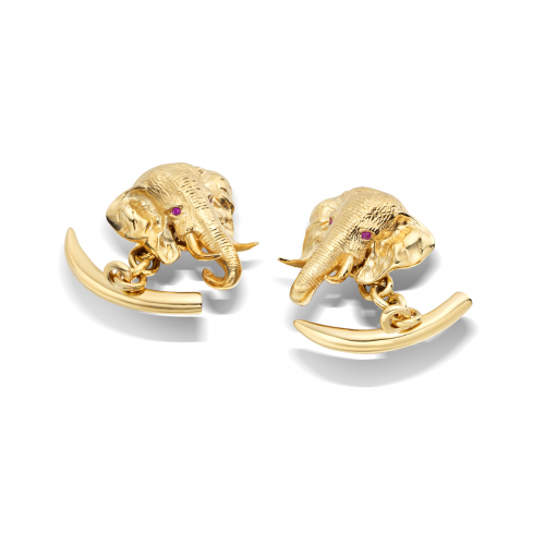 Gold Elephant & Tusk Cufflinks