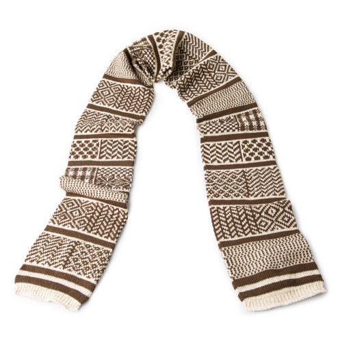 Multi Jacquard Sockstole in Ivory Brown