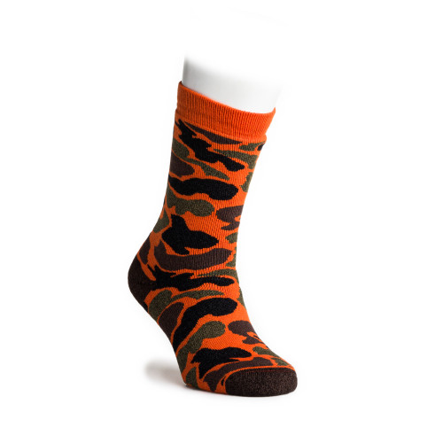 Camo Crew Socks in Orange