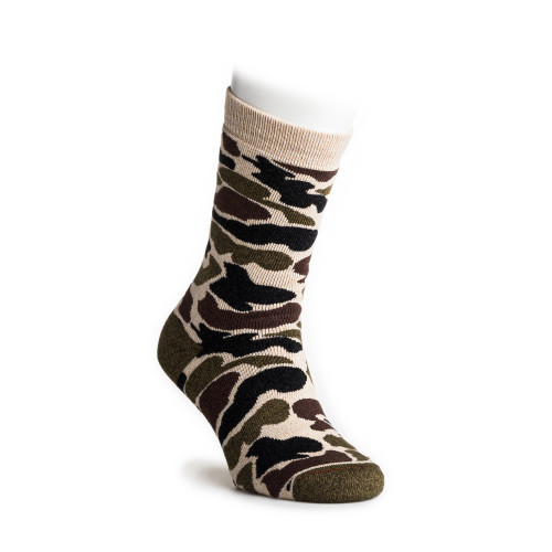 Camo Crew Socks in Beige