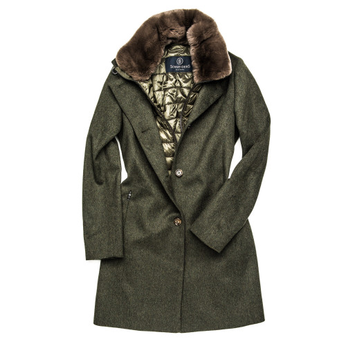 Ladies Helene Wool Coat with Fur