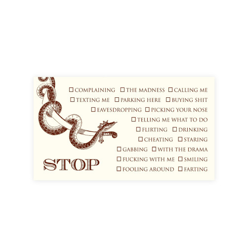 "Stop..." Card