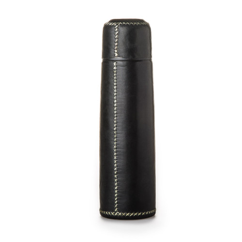 Hand Stitched Leather Covered Thermos 0.7L - Black