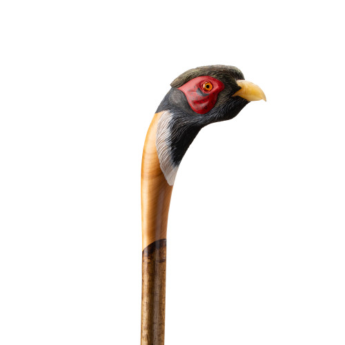 Hand Carved Cock Pheasant Walking Stick