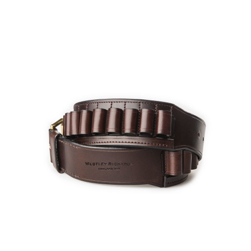 12 Gauge Leather Cartridge Belt in Dark Tan