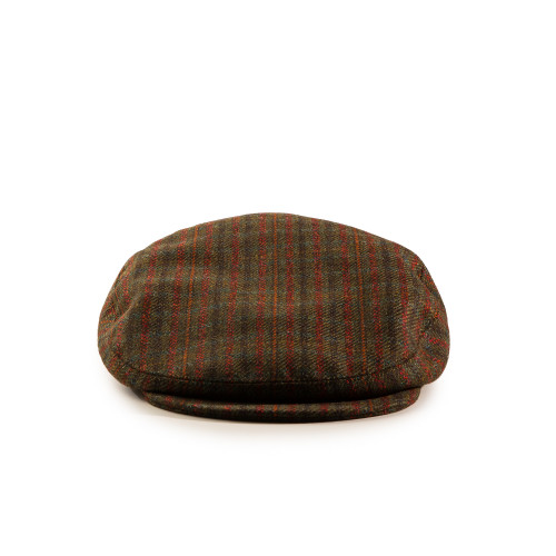 Bond Tweed Cap in Dark Green and Red Check