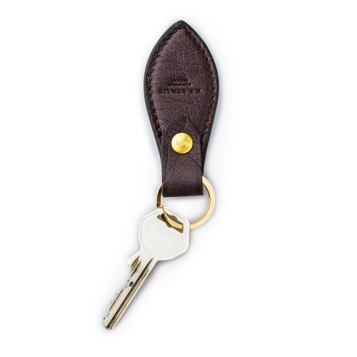 Leather Key Fob in Ostrich