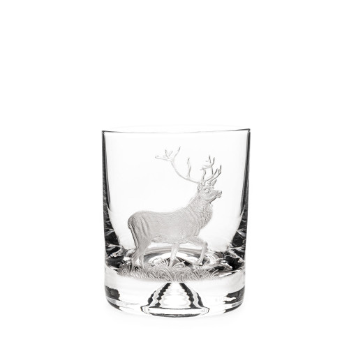 Hand Engraved Crystal Glass - Stag