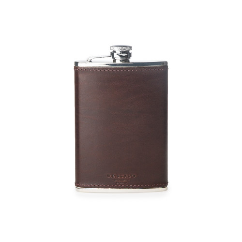 8oz Hip Flask Dark Tan