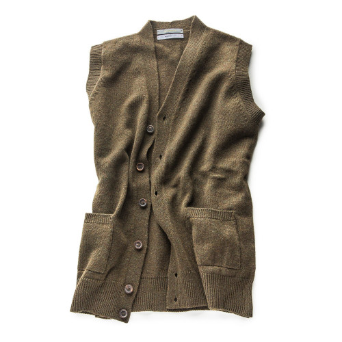 Lauder Lambswool Waistcoat in Bay Leaf