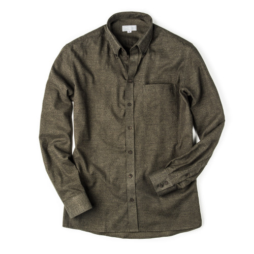 Men's Fine Cotton Shirt in Forest